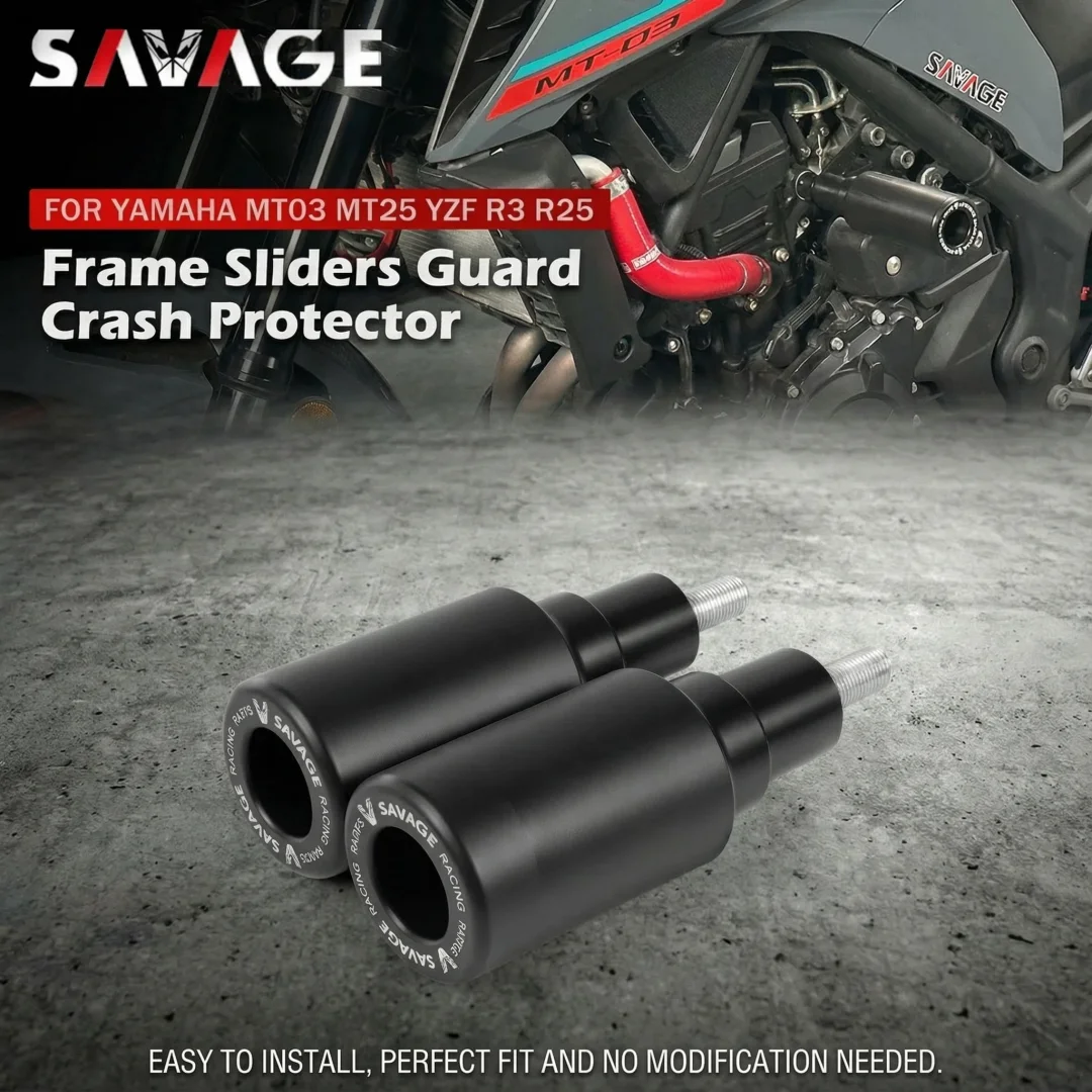 SAVAGE Frame Crash Slider Protector for YAMAHA MT03/MT-03/MT25/MT-25/YZF R3/R25