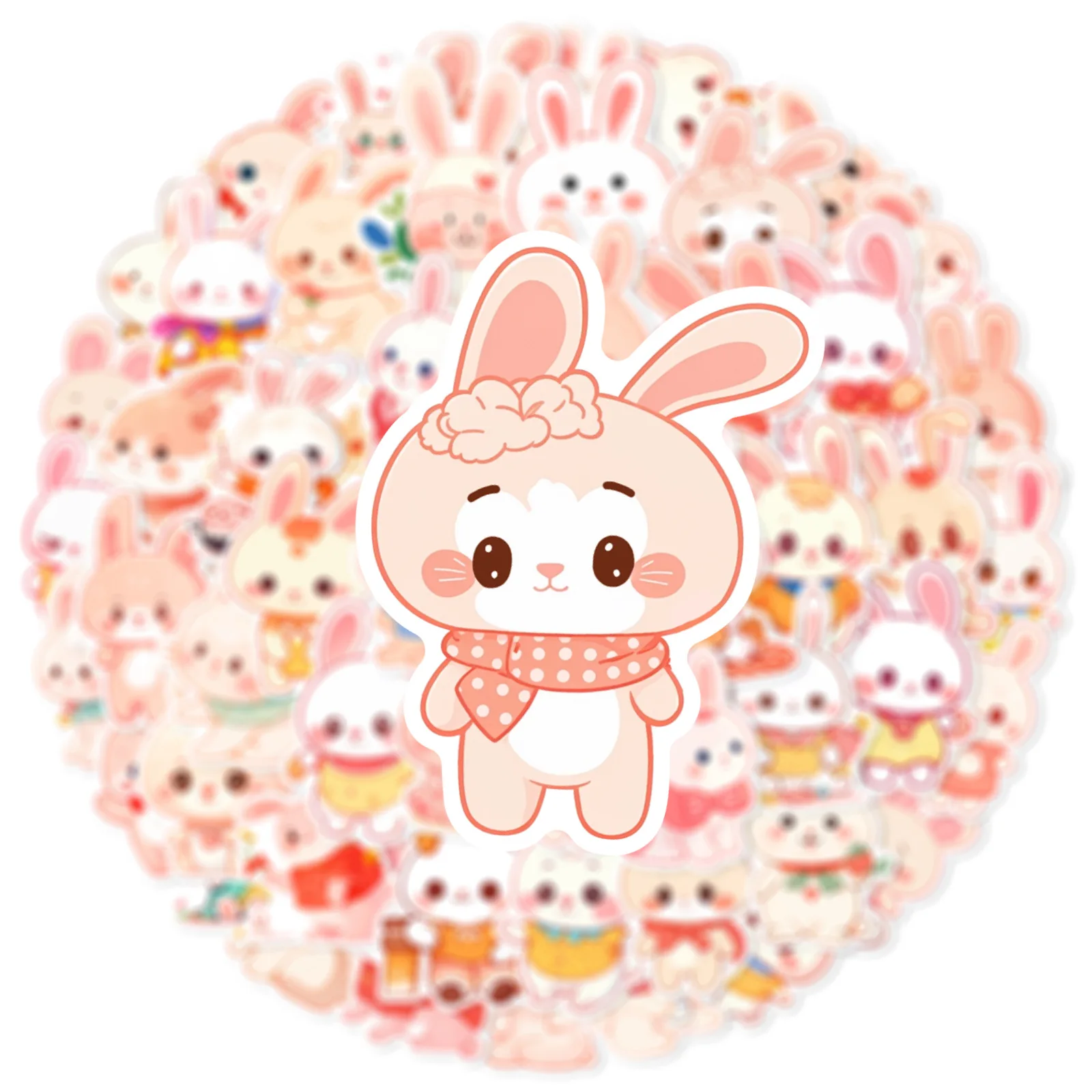 10/30/50PCS Kawaii Rabbit Stickers Cute Animal Cartoon Sticker Graffiti Decals Luggage Laptop Phone Car Bike Skateboard Kids Toy