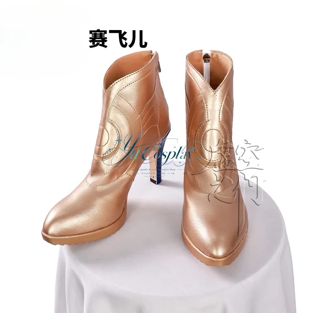 Honkai Star Rail Cipher Cosplay Shoes Blue High Heel Character Footwear for Halloween Party and Stage Photography