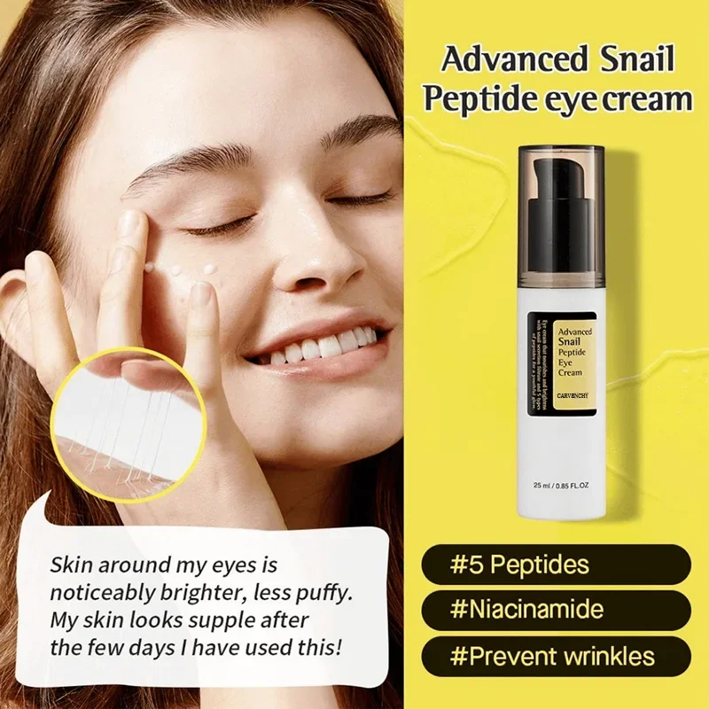 Snail Essence Eye Cream - Powerful Anti-Aging & Anti-Wrinkle - Hydrates Moisturizes - Reduces Dark Circles & Smoothes Fine Lines