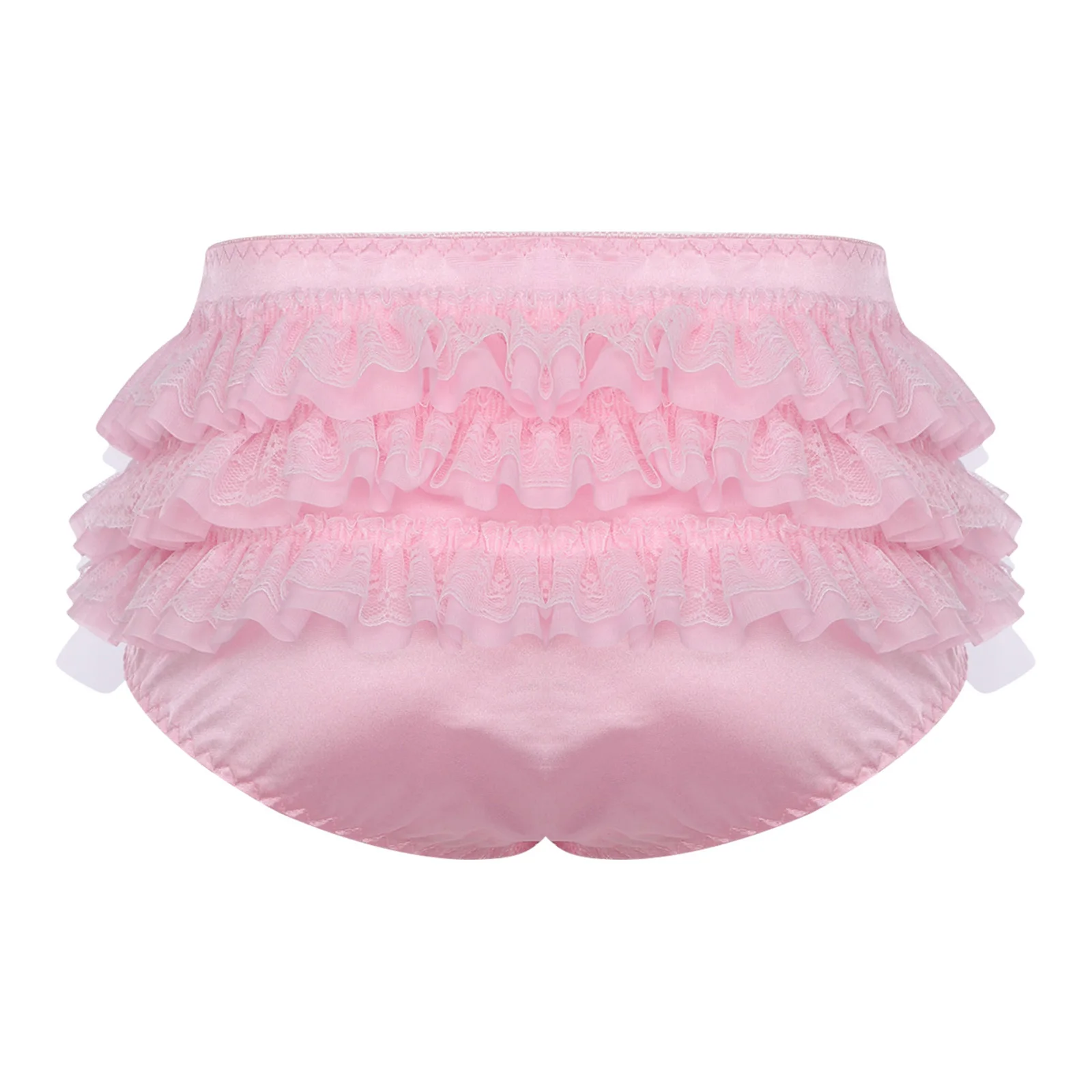 Men's Ruffled Lace Trim Cutout Crotch/Normal Crotch Panties