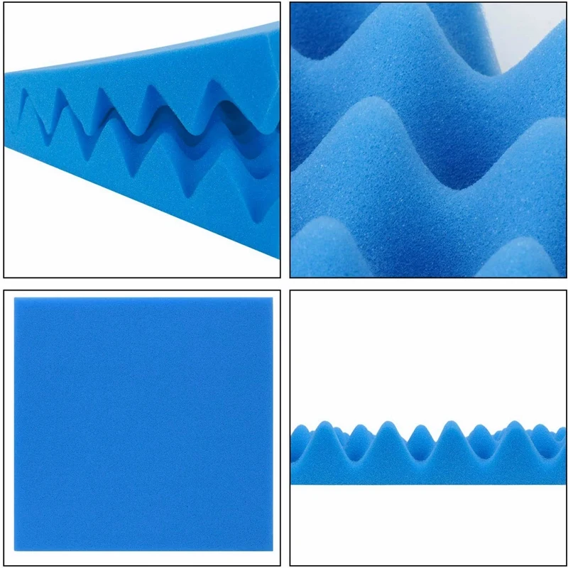 12Pack Acoustic Foam Panels Egg Crate Foam Sound Proof Padding 1 Inchx12 Inchx12 Inch Studio Acoustical Treatments Foam