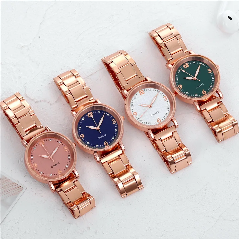 Reloj de pulsera de acero para mujer, cronógrafo de cuarzo, redondo, luminoso, informal, sencillo, decorativo, para fiesta, novedad de 2023