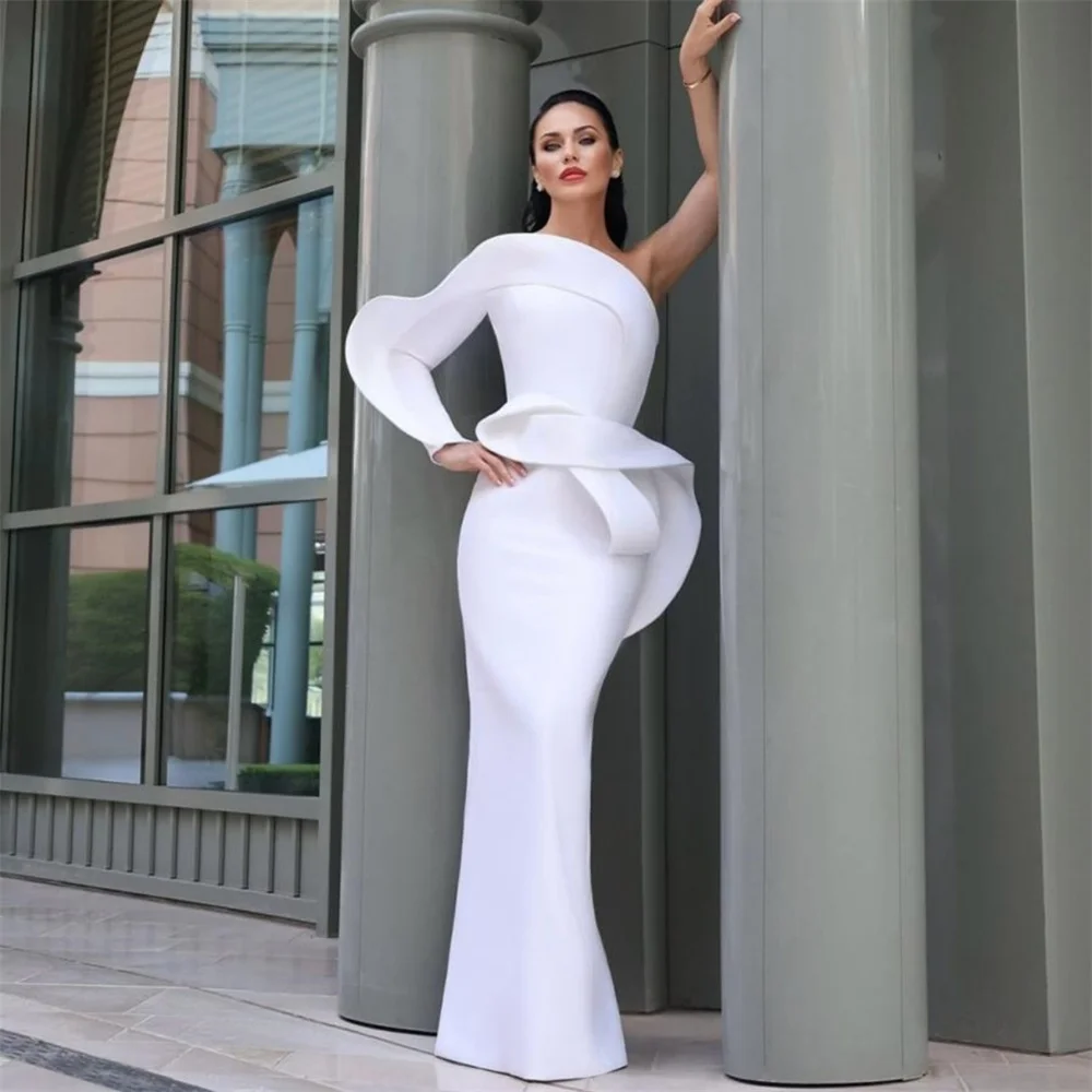 Evening Gown Saudi Arabia Dearin One-shoulder Mermaid Floor Length Skirts Hugging Bespoke Occasion Dresses Formal Prom Dress