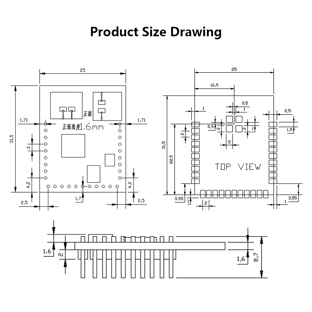 HLK-LD6003B 60GHz Sturzpräventions-Radarmodul, Statische Menschenerkennung, TTL UART, für Bürounterhaltung & Sicherheit – Detail 8