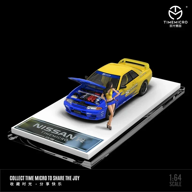 

TimeMicro1:64 Skyline GTR R32 Spoon Opening Hood Diecast Model Car