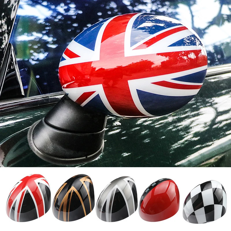 

2pcs Car Door Rear View Mirror Cover Case Stickers Housing For M Coope r S J C W club R 55 R 56 R 57 R 60 R 61 Country Pace man