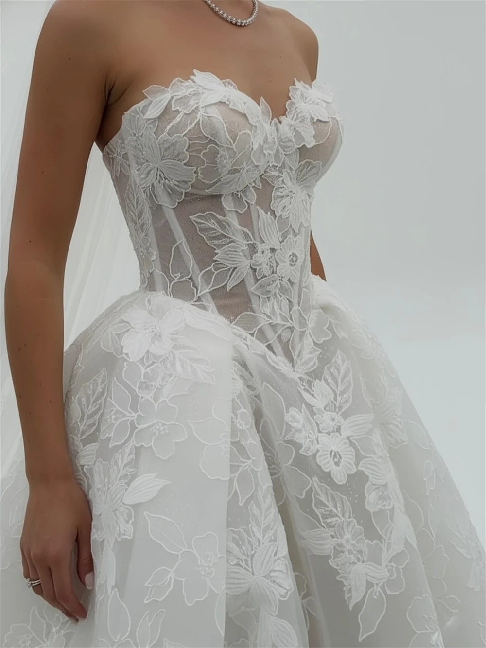 

Customized Boho White Organza Wedding Dress Formal Sweetheart Sleeveless Bridal Gowns Soft A-Line Court Train Vestido De Novia