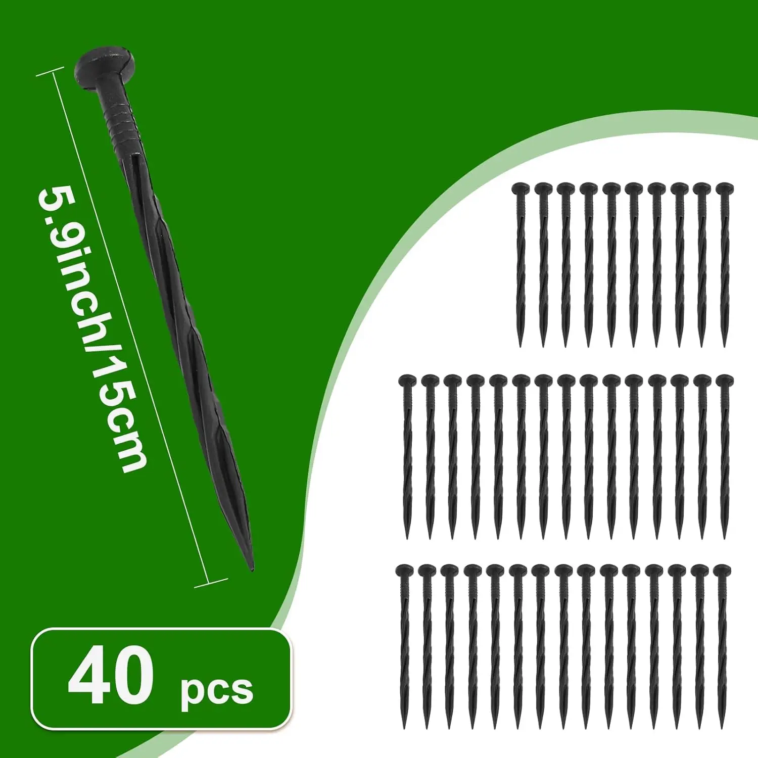 10M Tall Garden Edging Border with 30 Spikes Landscape Plastic Edging Kit Flexible No-Digging Edge for Landscaping And Garden
