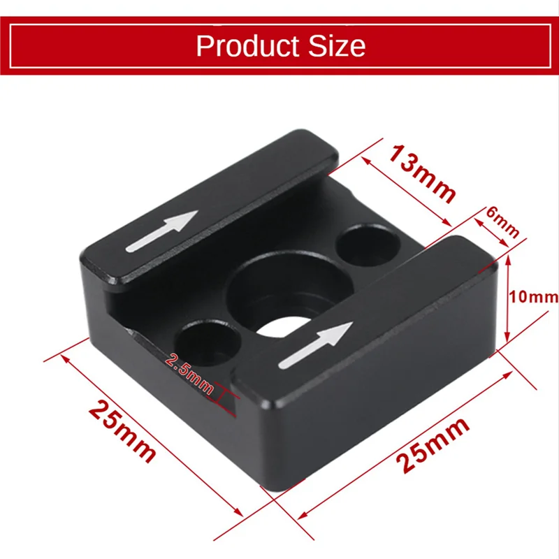 Daily 2Set 1/4 Thread Cold Hot Shoe Mount Adapter For DSLR Camera Cage Rig /Flash /LED Light /Microphone /Monitor Mounting