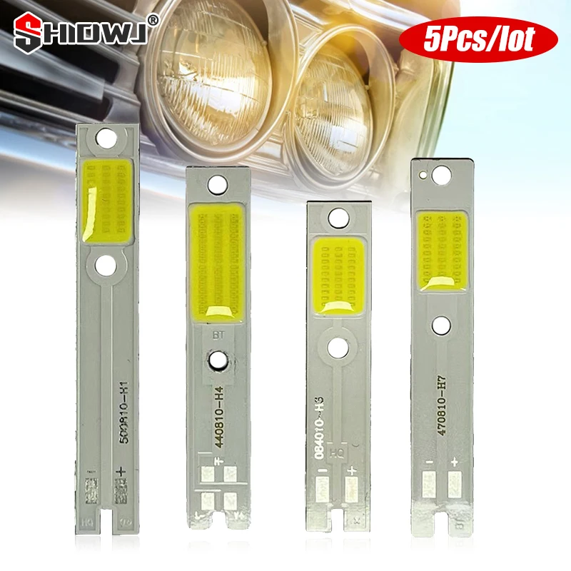 5pcs DC9-12V C6 LED Chip Car Near/high Beam Headlight Bulbs H1 H3 H4 H7 COB Chips Auto Headlamp Light Source 15W 100LM/W 5SDCN