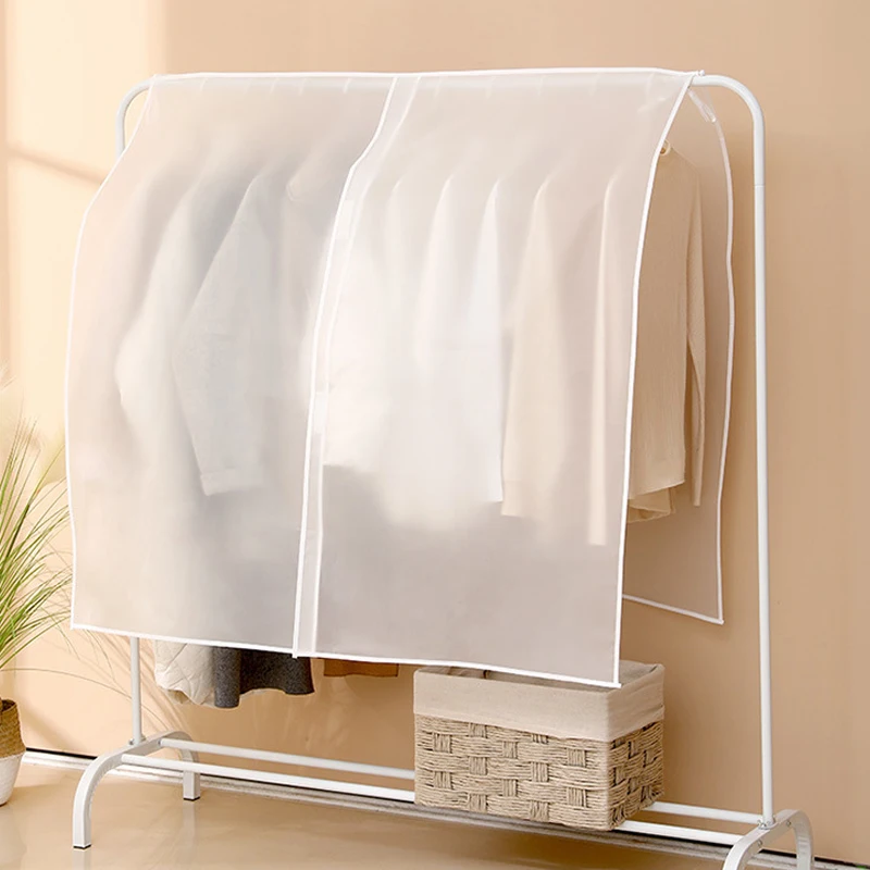 1Pc Household Clothing Dust-Proof Cover Translucent Dust-Proof Clothing Cover Wardrobe Storage Suit Hanging Bag Dust-Proof Bag