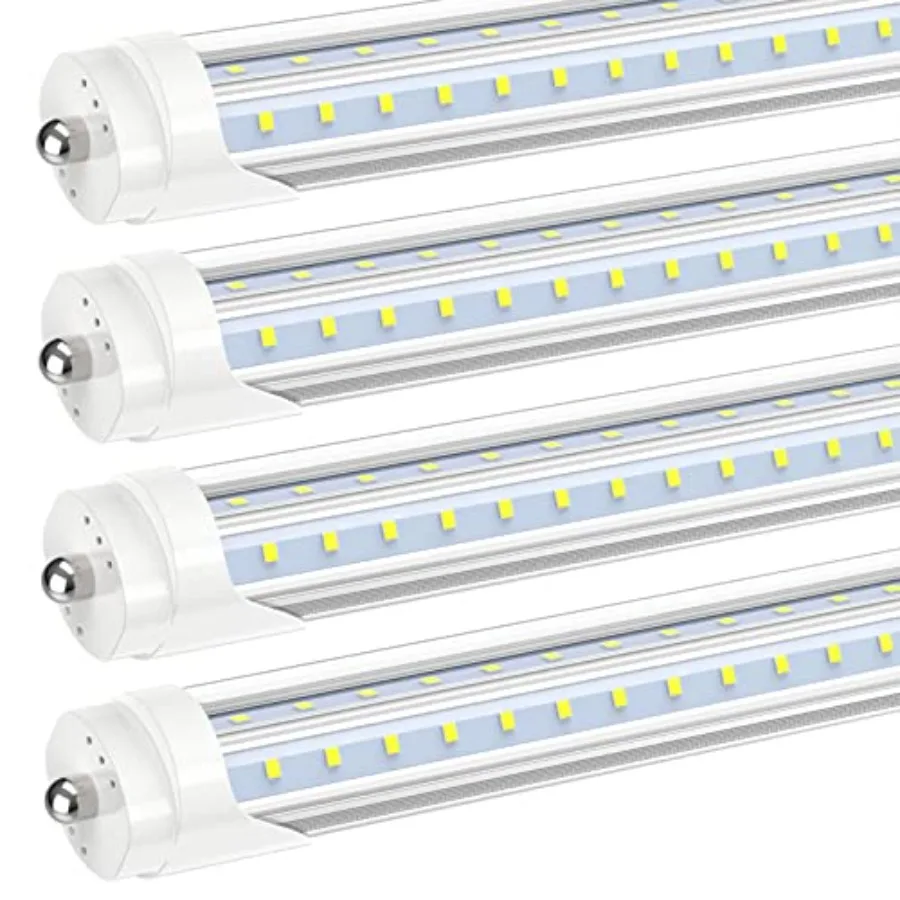 T8 T10 T12 8Feet LED Light Bulbs, Single Pin Fa8 Base, 8 Feet LED Fluorescent Tube Replacement, 50W 6000LM, Super Bright, V Sha