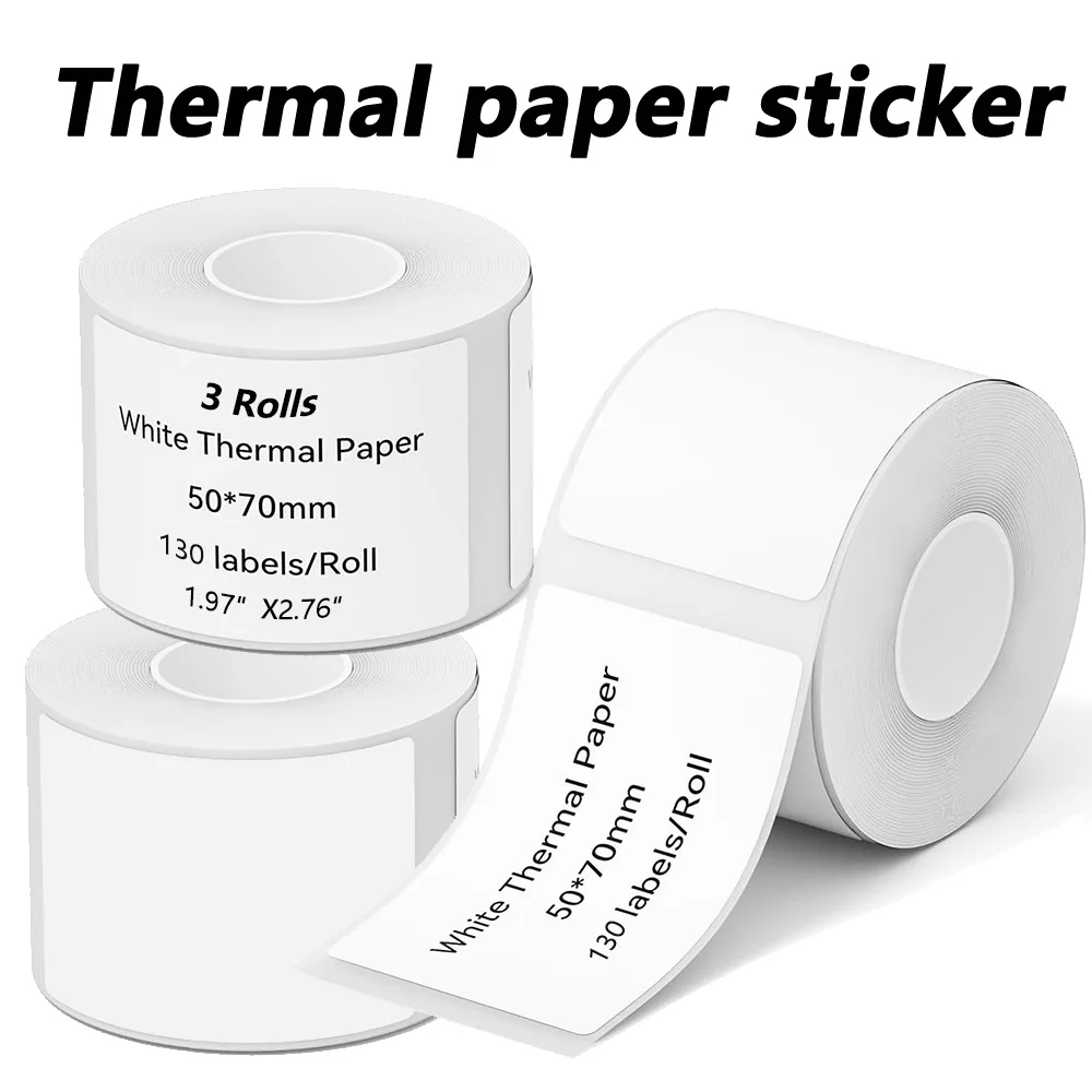 1~8 Rolls 1.97'X2.76'(50mmX70mm) Compatible Phomemo Thermal Labels, Self-Adhesive Label Paper For M220 M110 M120 M200 P50 DP23S