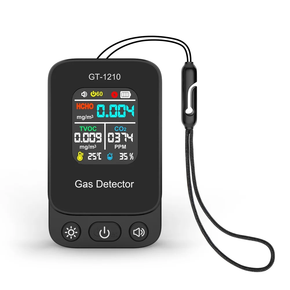 

Портативный тестер воздуха 5-в-1 для измерения HCHO, TVOC, температуры и влажности с показаниями в реальном времени и зарядкой через USB-C для безопасности в помещении