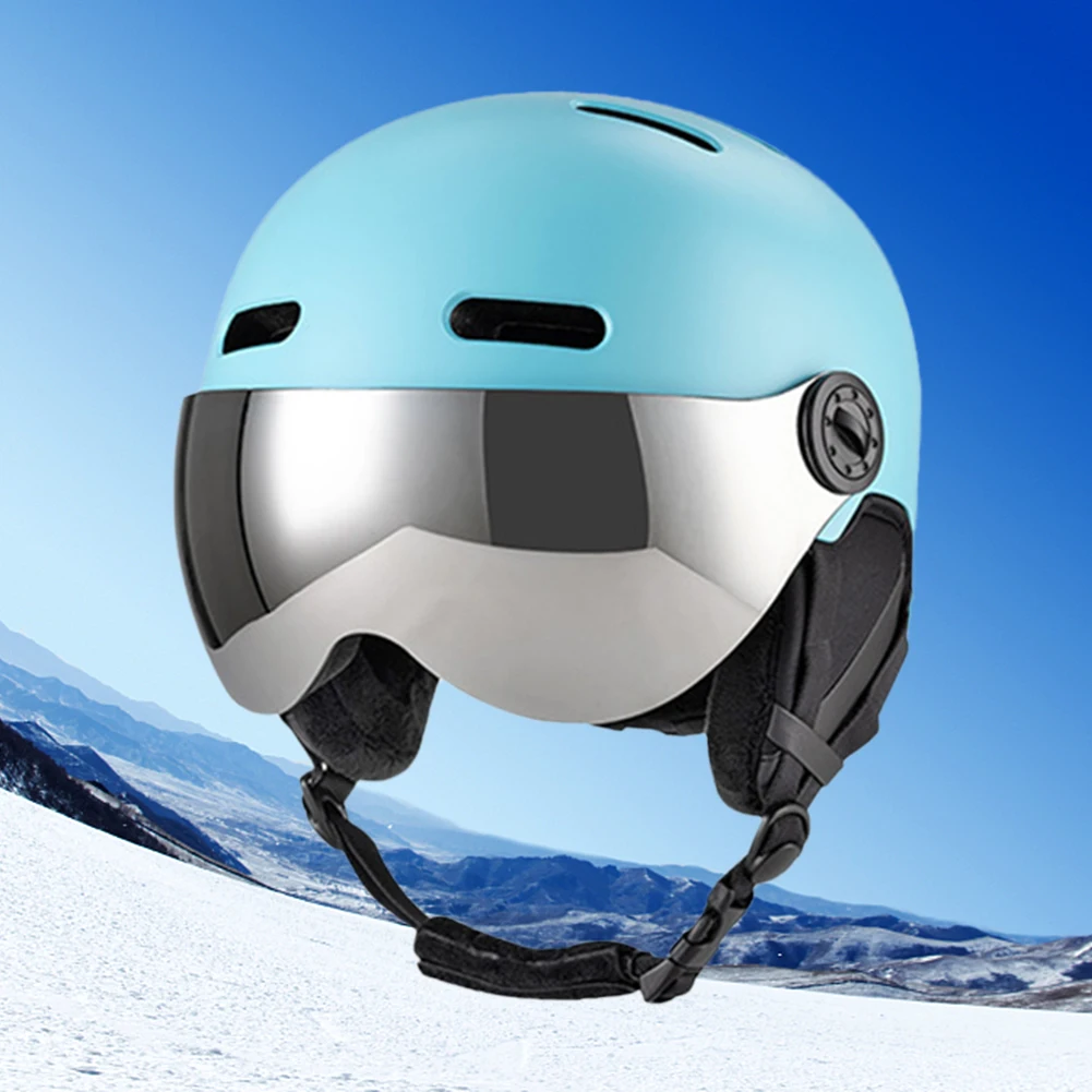 

Ski Protective Helmet with Detachable Glasses Snowboard Helmet with Ear Protection ABS Shell and EPS Foam for Men Women & Youth