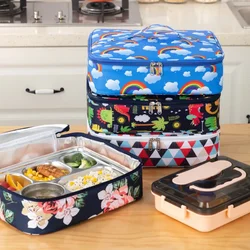 Borsa per il pranzo isolata quadrata addensare borsa termica per il raffreddamento Bento Box borse portavivande portatile da viaggio per Picnic borse per bambini