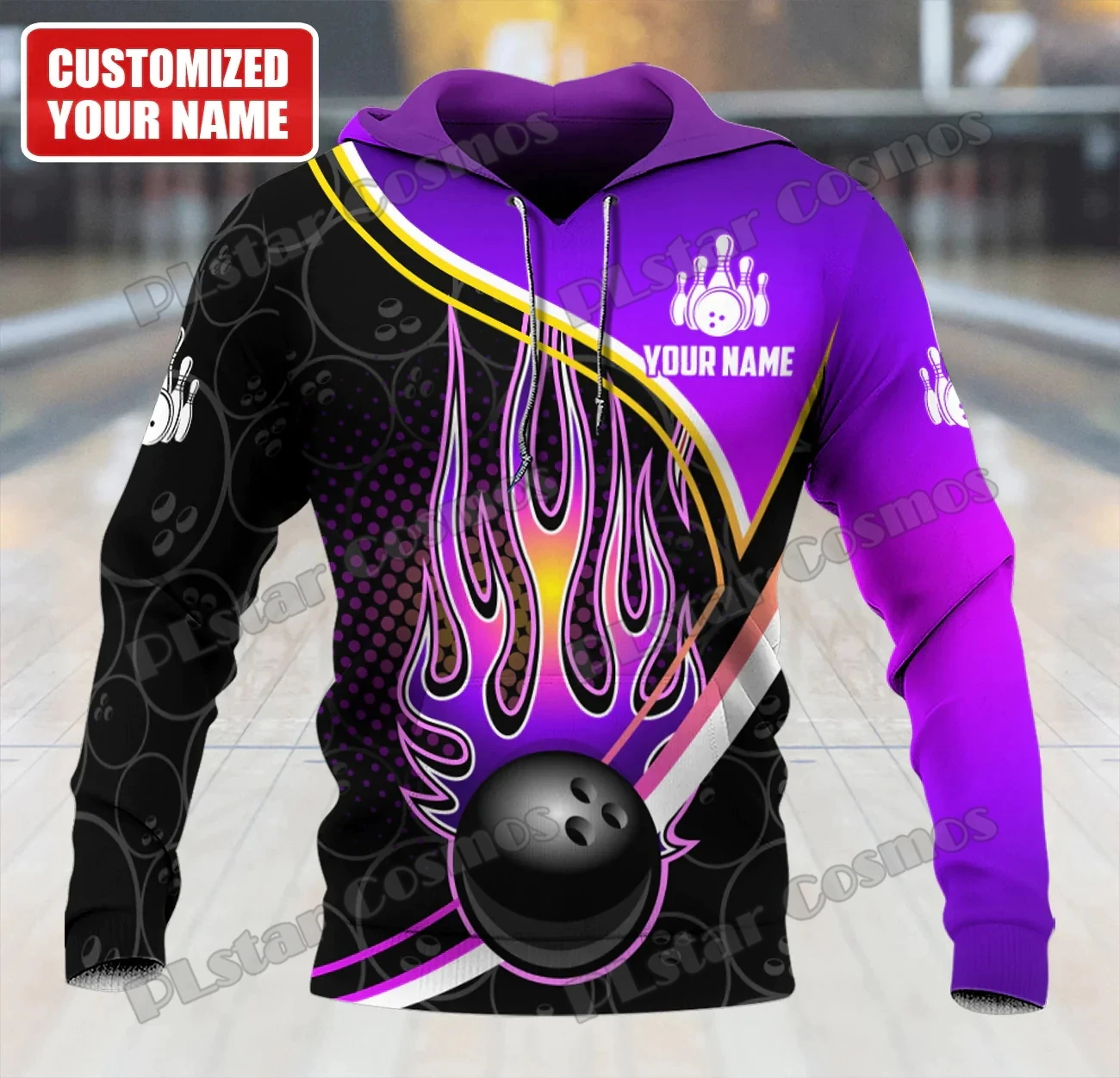 

Personalized Name Bowling 3D Printed Mens Hoodie & Sweatshirt autumn Unisex Casual zipper Pullover For Bowling Player Gift DK568