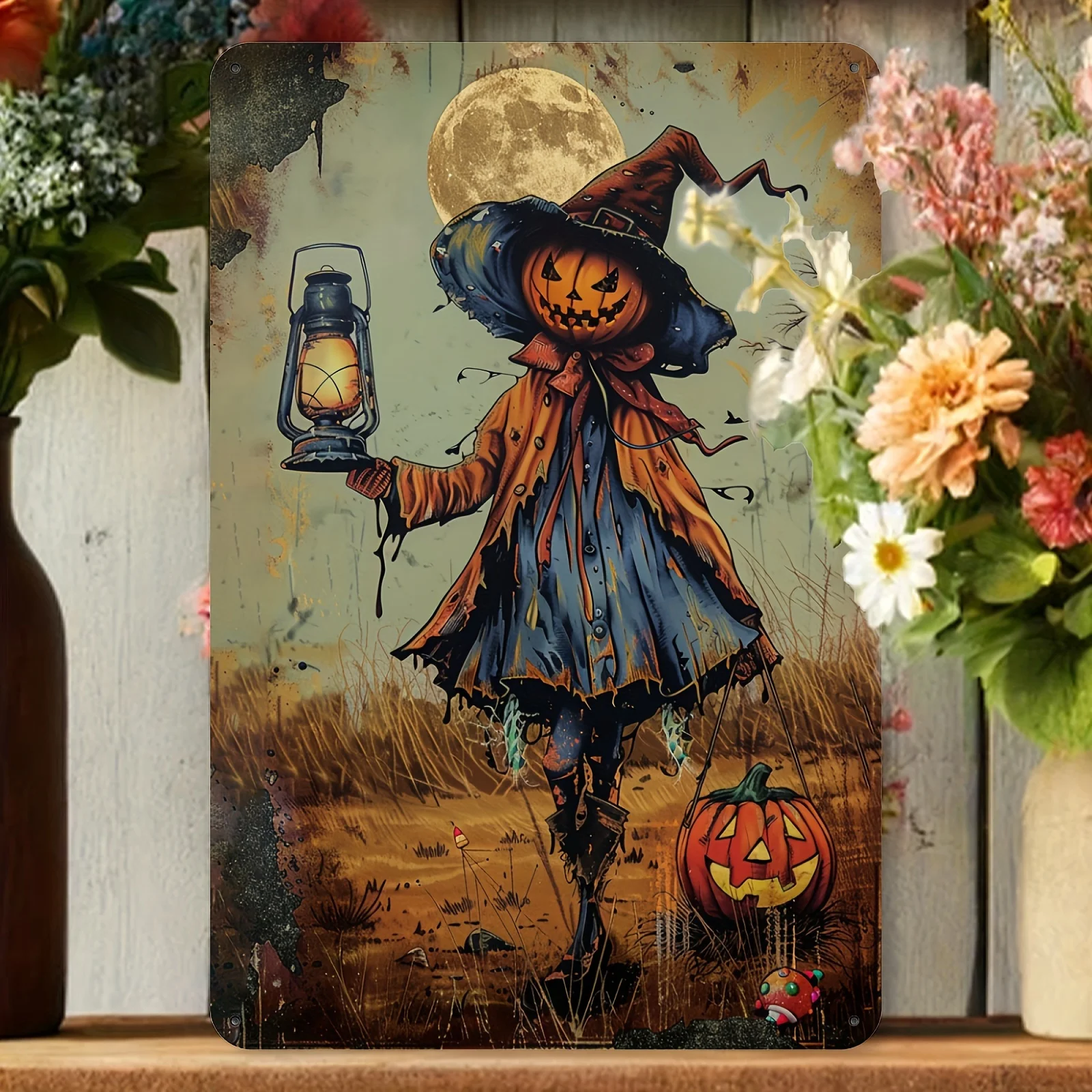CIFBUY Vintage Halloween Metall-Blechschild, Wandkunst, wasserfest, langlebig, Eisen-Dekoration für Küche, Bar, Café, Garage, einfach aufzuhängen