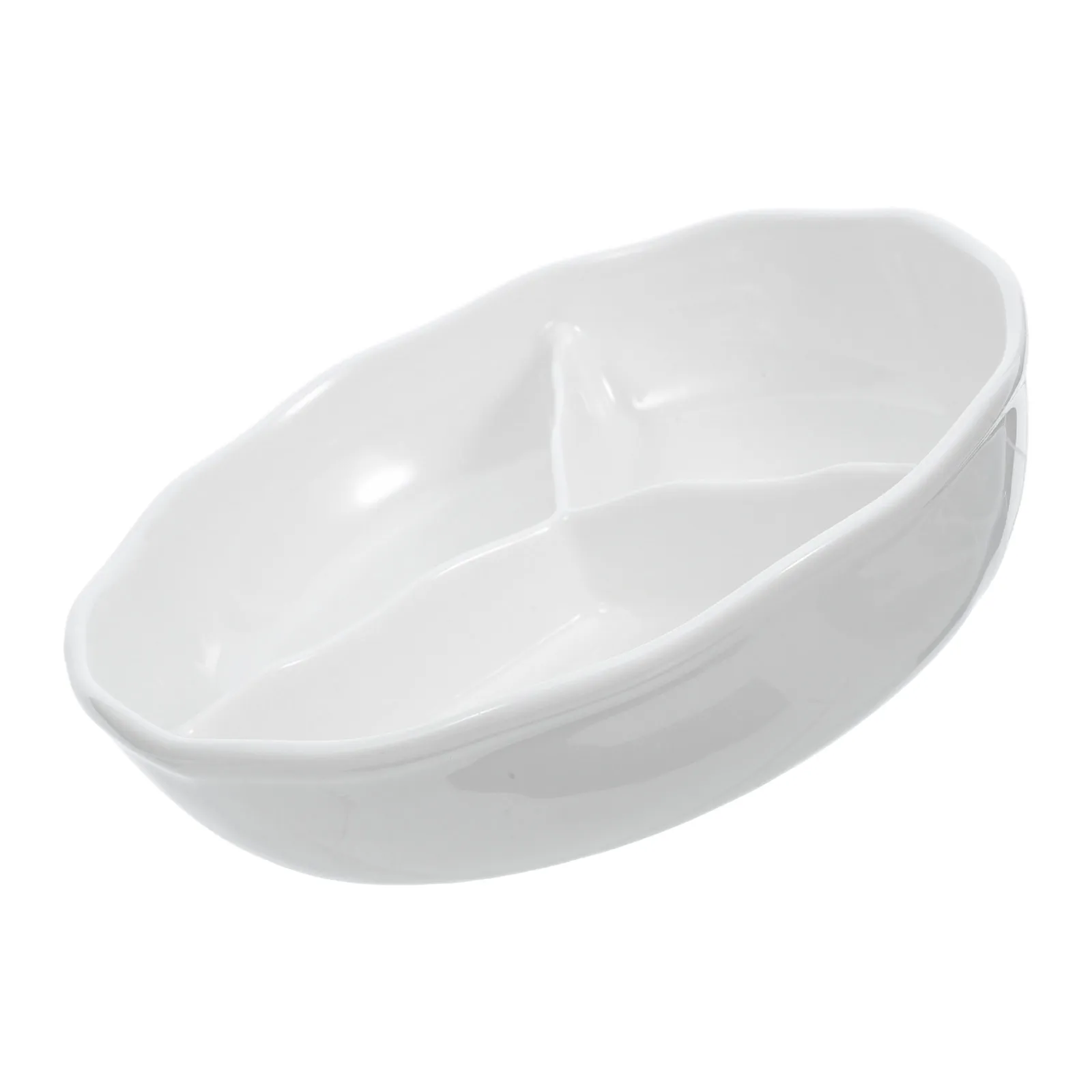 Ceramic Divided Cereal Bowl 3 Section Separate Dish 18.6 Oz Microwavable Oven Safe Japanese Soup Bowl for Breakfast Meal Prep