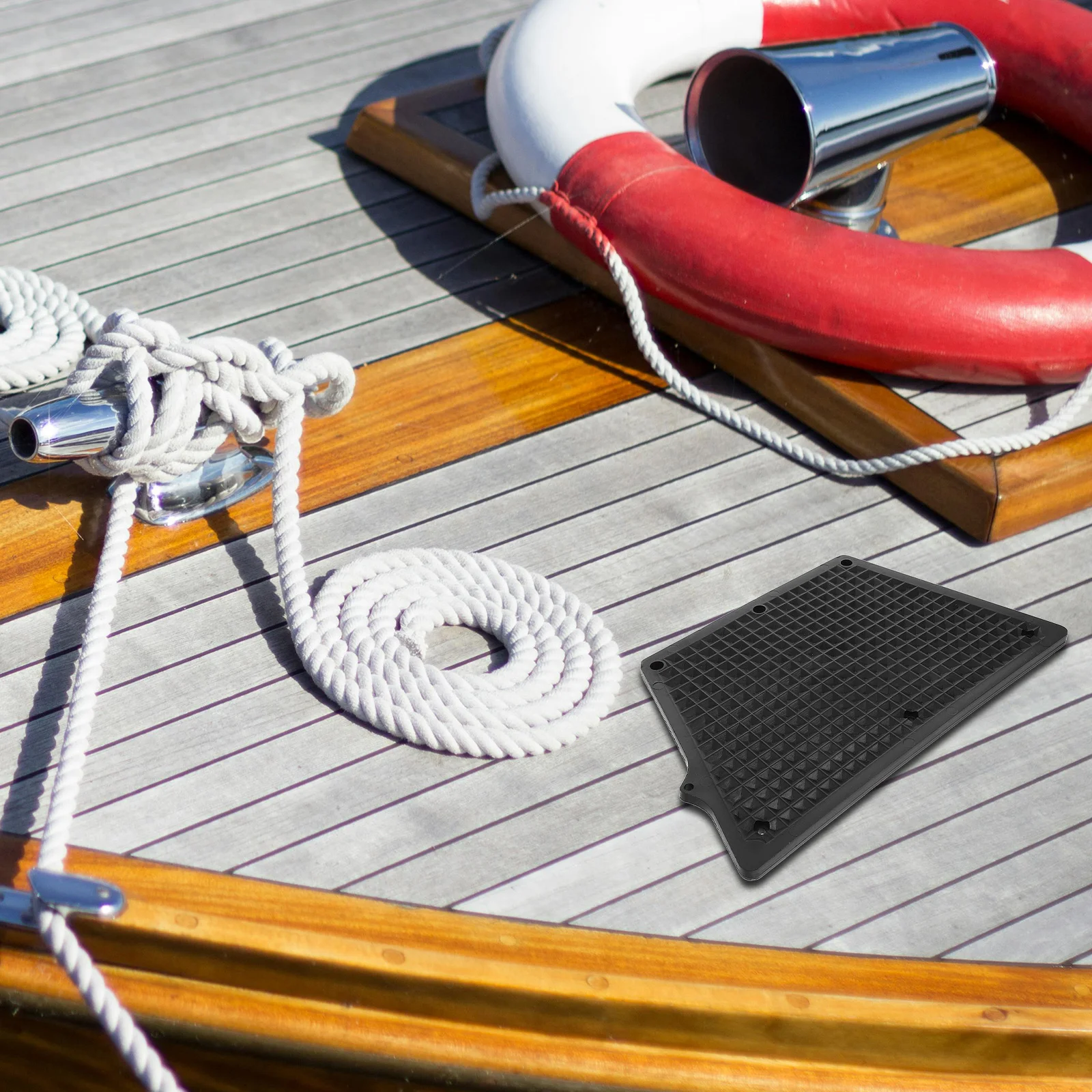 ملحقات قوارب الكاياك، لوحة تركيب خارجية من البلاستيك الأسود، دعامة محرك لقارب قابل للنفخ، زورق يخت، دعم رافدة #6