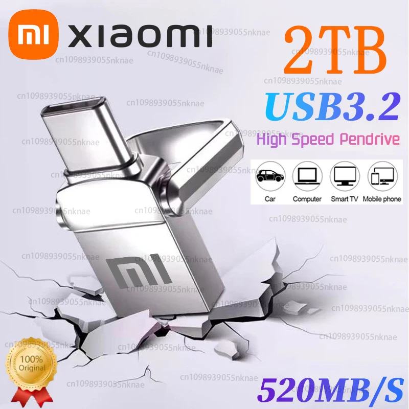 

Xiaomi Mini 2TB флэш-накопитель USB 3.0 Fast Type C Pen Drive Memory Stick Высокоскоростные данные 512 ГБ для компьютеров Телефон ПК Fast U Disk