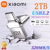 Xiaomi Mini 2TB Flash Drive USB 3.0 Fast Type C Pen Drive Memory Stick High Speed Data 512GB For Computers Phone PC Fast U Disk