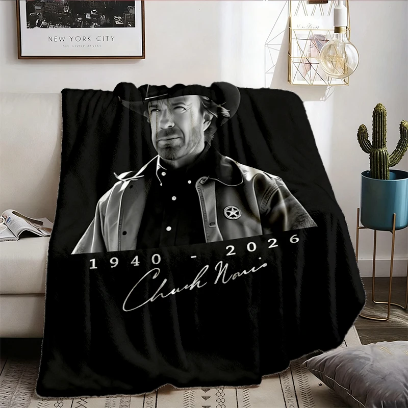 Chuck Norris Flannel Blanket, RIP Chuck Norris 1940-2026 Flannel Throw
