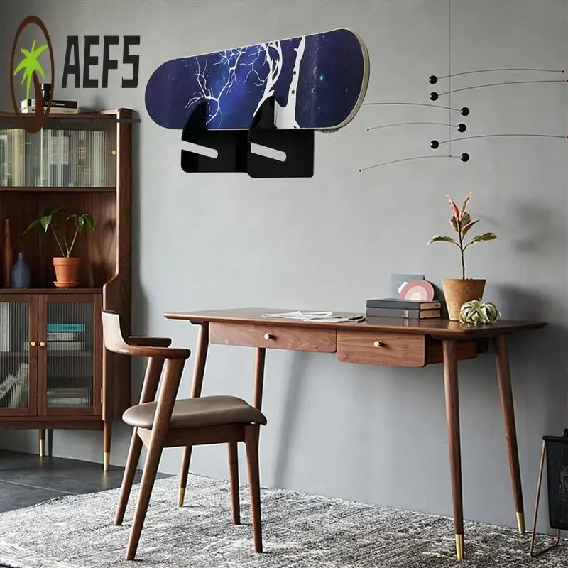 

AEF5-Стойка для скейтборда, настенное крепление для скейтборда, акриловая стойка для скейтборда для лыжной доски, акваплан, скейтборд, палуба, скейтборд, черный, легко установить