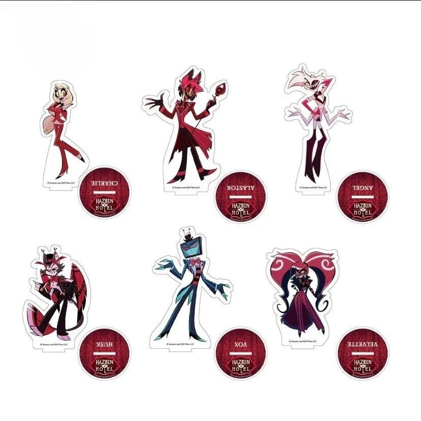 

10Cm Hazbin Hotel Charlie Morningstar Vaggie Alastor 3 Vees Niffty Acrylic Desk Decor Display Sign Stand Bracket Model Gift