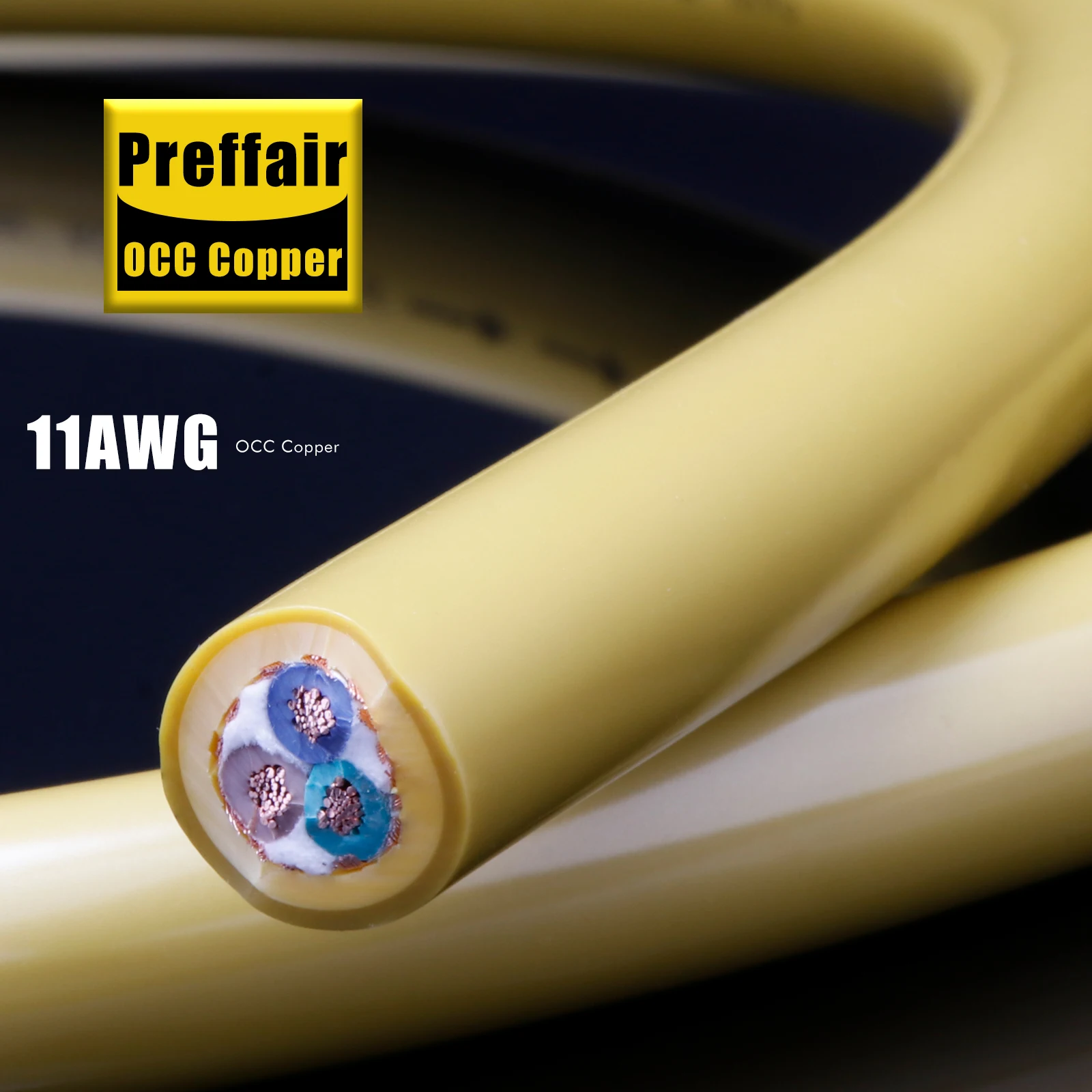 Preffair 11AWG power cord OCC Copper Conductor Power Cable For audio HiFi AC Power Cord Extend Supply Cable