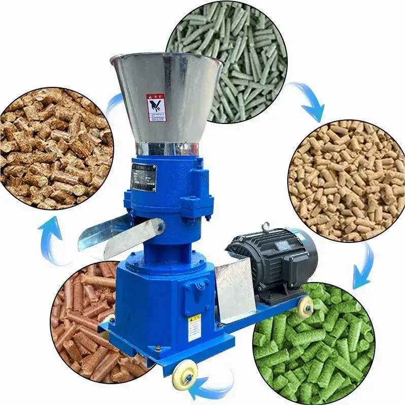 Pig cattle chicken fish poultry livestock feed pellet making farm machine 80kg/h for animal feed pellet machine