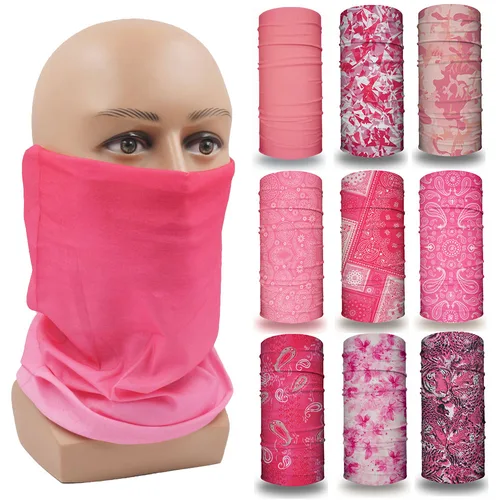Bandana rosa, máscara facial para senderismo, pañuelo para mujer, correr, acampar, Yoga, diadema de secado rápido, polaina para el cuello, tubo sin costuras, pañuelo para la cabeza para ciclismo