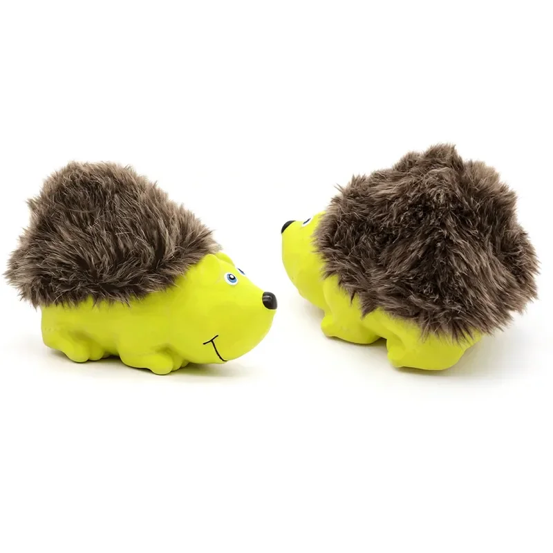 Latex Hedgehog Dog Toy Squeaky Plush Interactive Chew Resistant Pet Puppy Sound Plaything for Small Medium Breeds