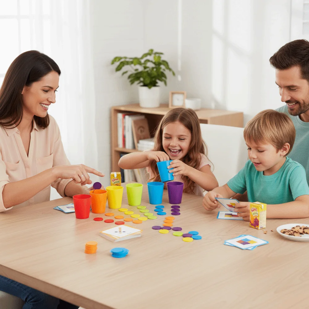 Juego de tazas apiladas de colores a juego, clasificación Montessori, juguete para lanzar monedas de madera, educación temprana, pensamiento lógico