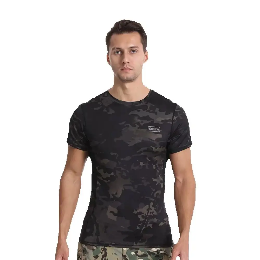 Tactical Tom Summer Men's Outdoor Sports Speed Drying Sweat Absorbing Short Sleeve Physical Training Combat Suit Round Neck T-sh