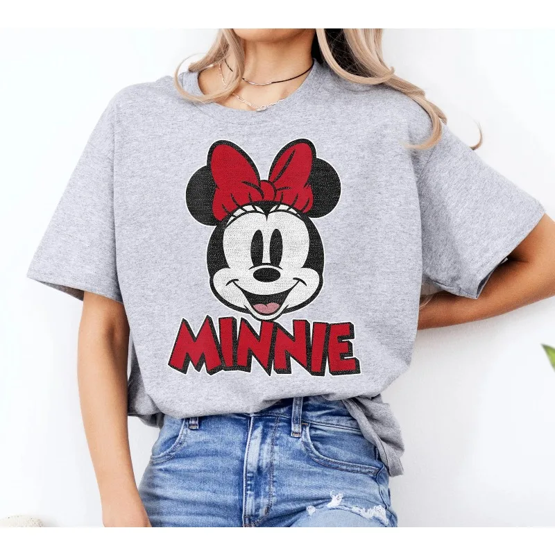 قميص ديزني ميكي والأصدقاء ميني ماوس الكلاسيكي ذو صورة عائلة ديزني لاند، تي شيرت مملكة سحرية، قميص WDW Epcot Theme Park