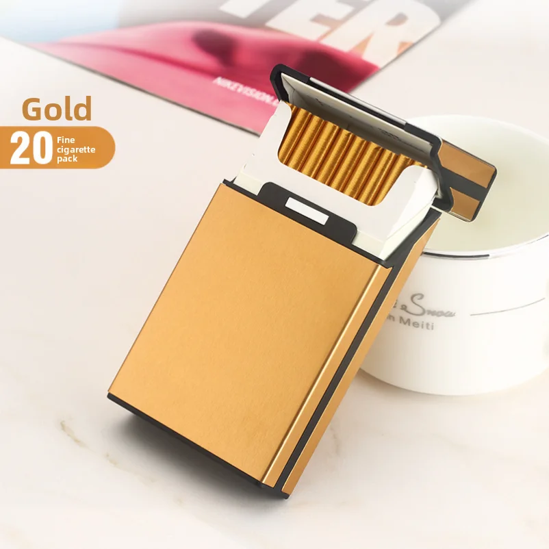 

Women's Aluminum Alloy Cigarette Case Waterproof Metal Cigarette Holder Box Gifts for Father Husband Brothers