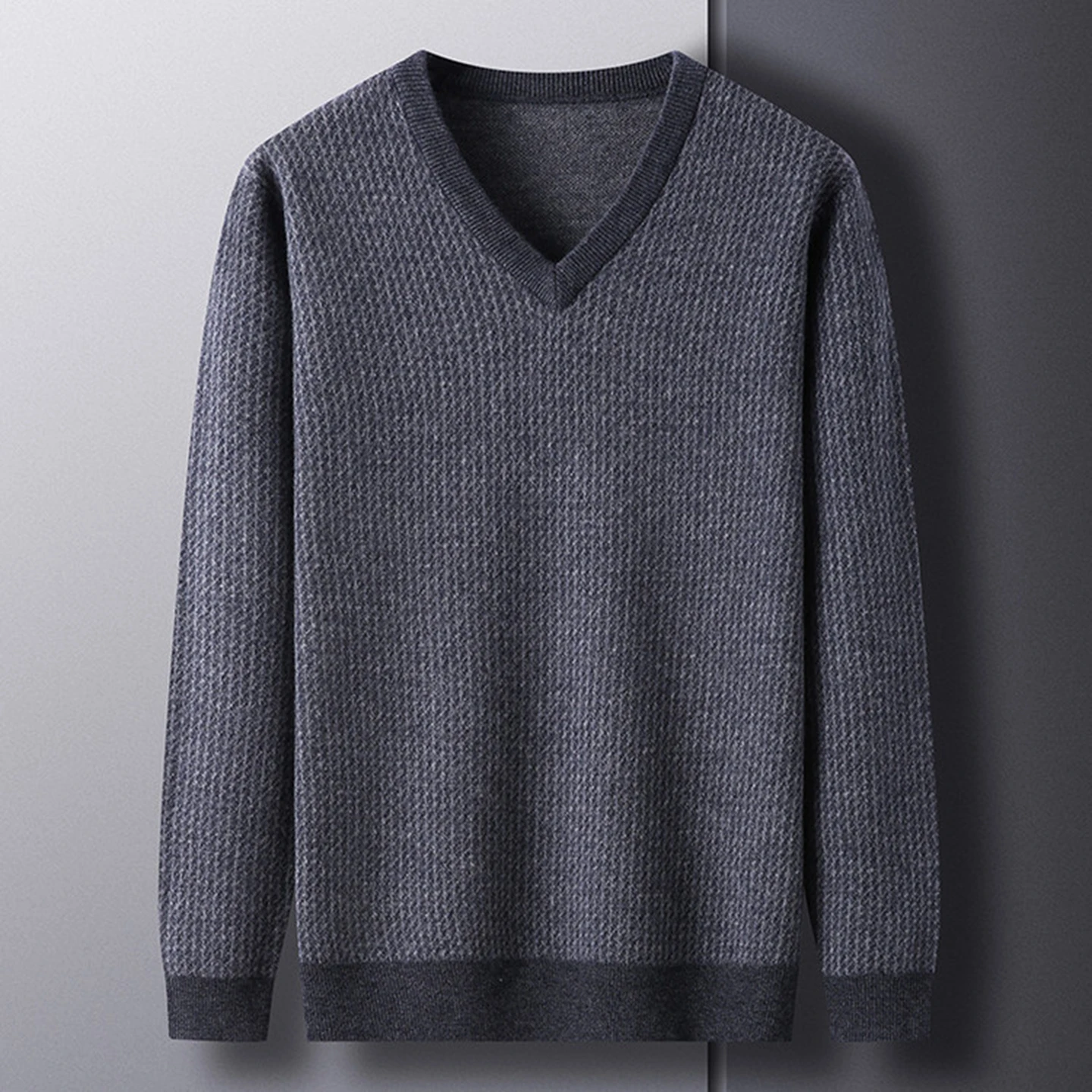 Thiened Woolen V-Ne Knitted Sweater for Men Casual Sle Long Sve Legend Paul Legend of Paul Heart-aped Collar Sweater
