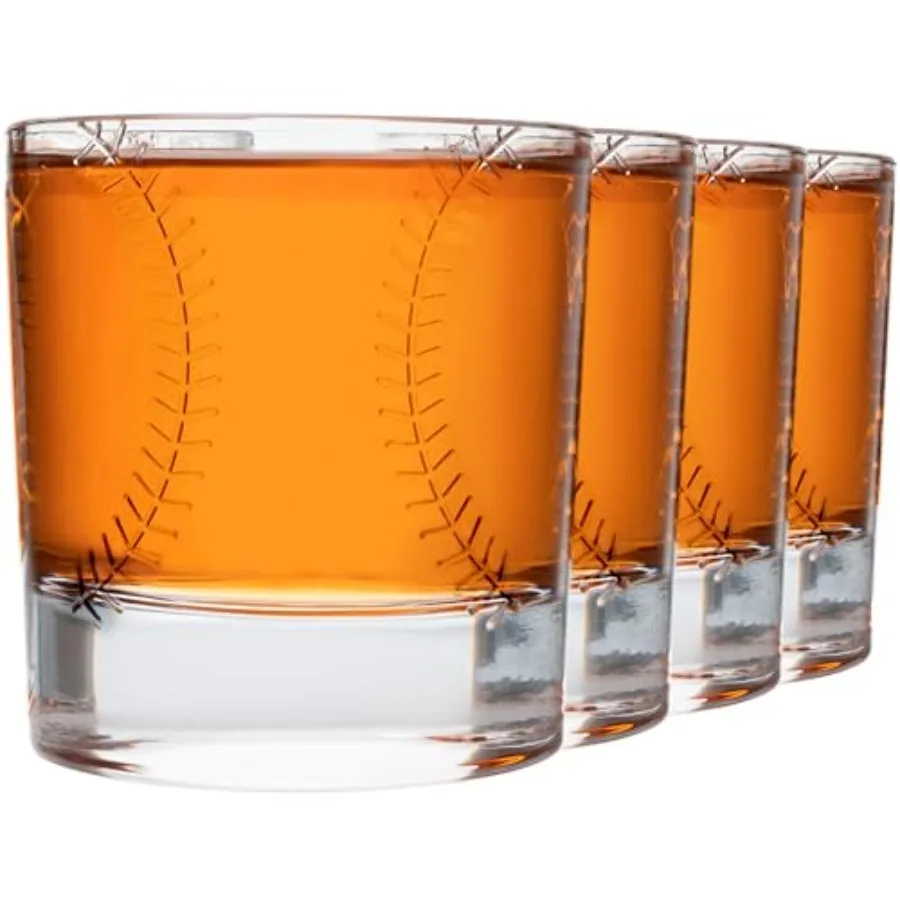 

Набор из 4-х стаканов для виски Ball Whiskey. Уникальный подарок для мужчин: набор для домашнего бара, стеклянная посуда, декор и аксессуары, барные стаканы. Кристалл. 11 унций