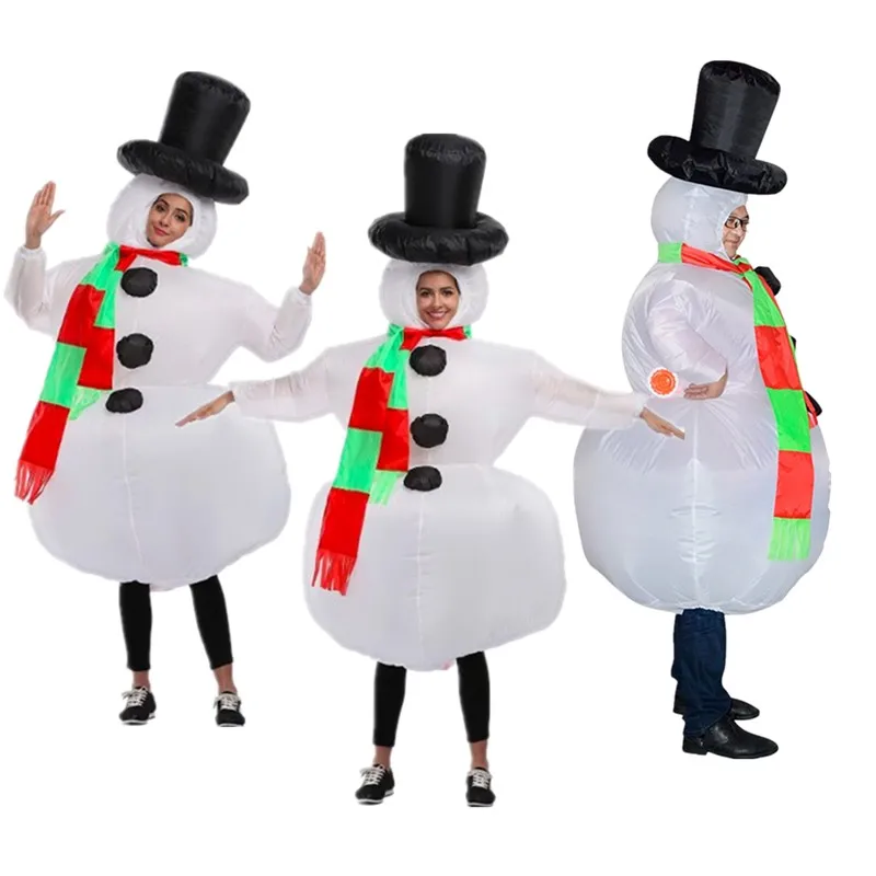 Fantasia Adult Christmas Snowman Cosplay Inflatable Costume Men Women Blowup Fancy Party Dress Halloween Carnival Party Suit