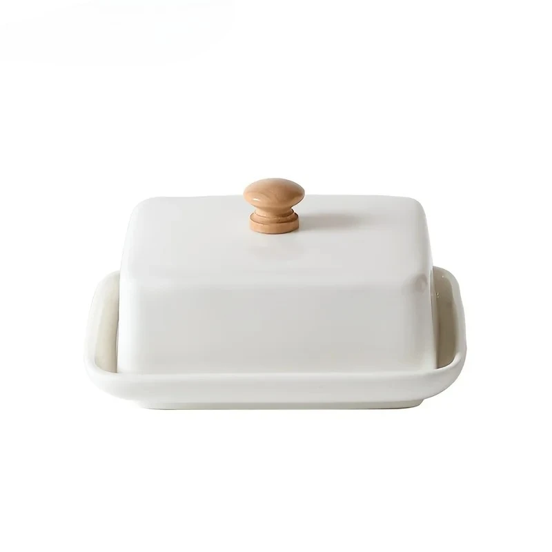 

KEMORELA Ceramic Butter Dish with Lid Rectangular Sealable Cheese Storage Box High-End And Elegant for Kitchen & Restaurant ome