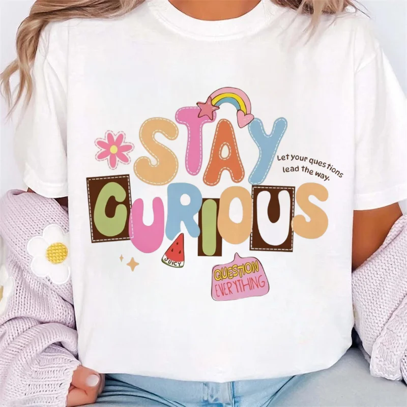 مطبوعة المرأة 90s ملابس لطيف أزياء قصيرة الأكمام الكرتون لطيف الدب نمط تي شيرت المرأة الحلو ومتعددة الاستخدامات تي شيرت #4