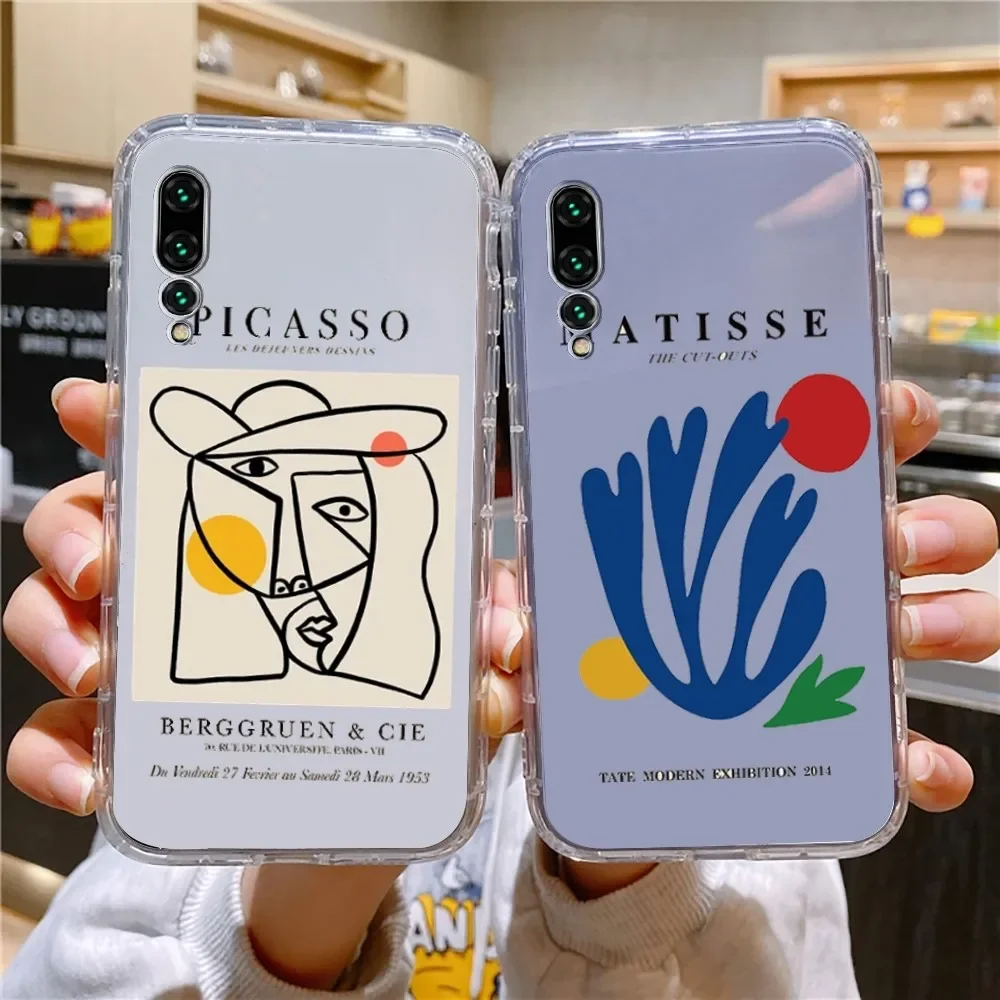 Picasso Abstract Art Painting Phone Case For Xiaomi 11 Redmi Note 11 5G 8T 9A 9 10T Note8Pro Note9 12SUltra Transparent Case