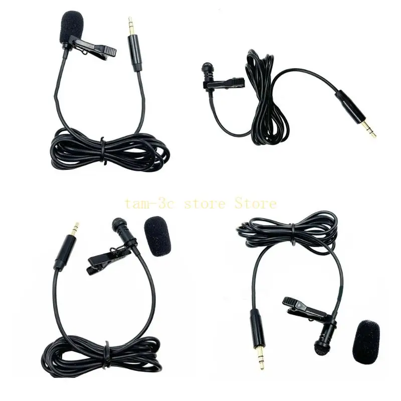 For Mic Lavalier Microphone High-Definition Sound Quality 3.5mm Plug Collar Clip Microphone 2.5mm Shielded Cable D0UA