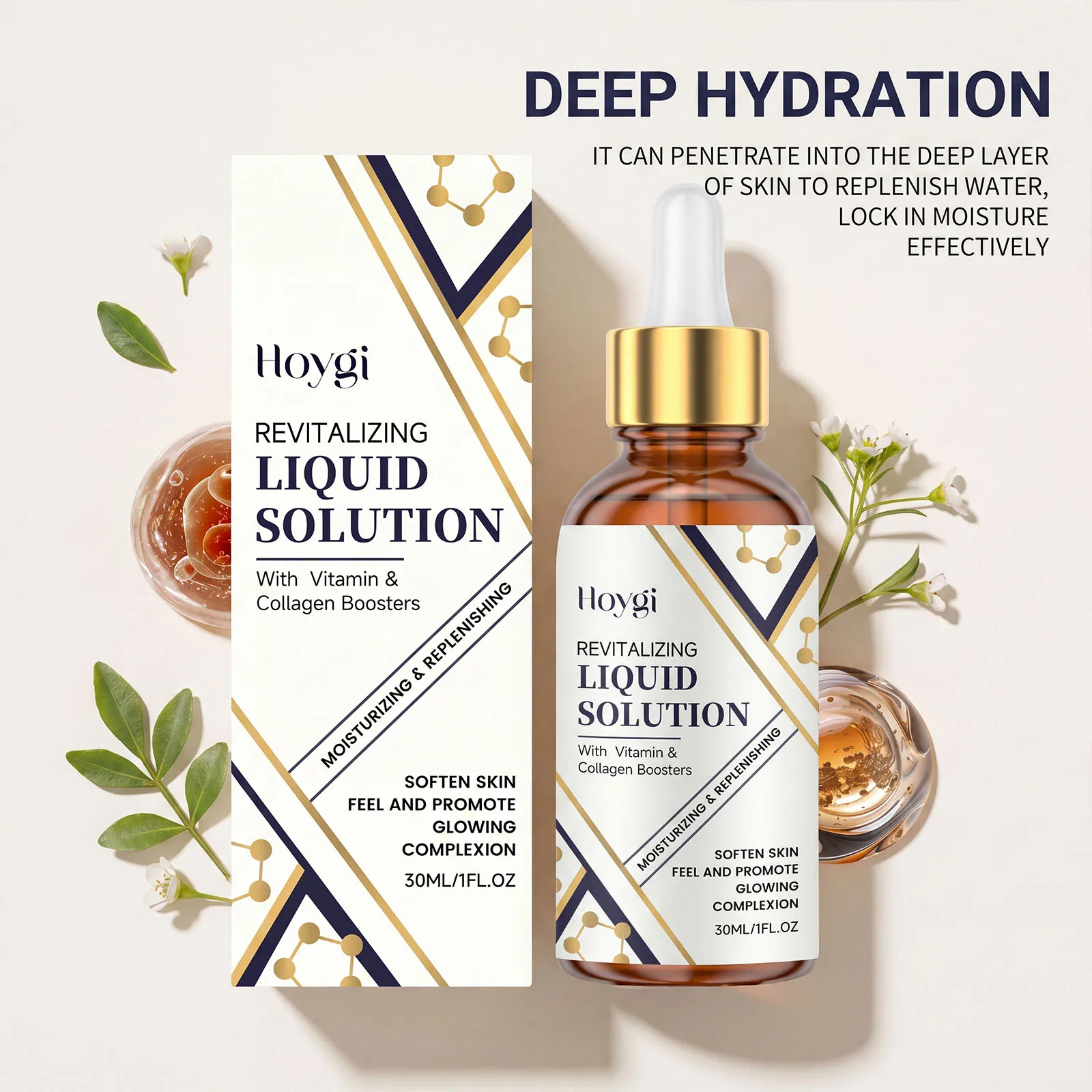 Hydrating Renewal Serum Lightweight Refreshing Moisturizing Water Lock Smooth Bouncy Glow Facial Essence for All Skin Daily Care