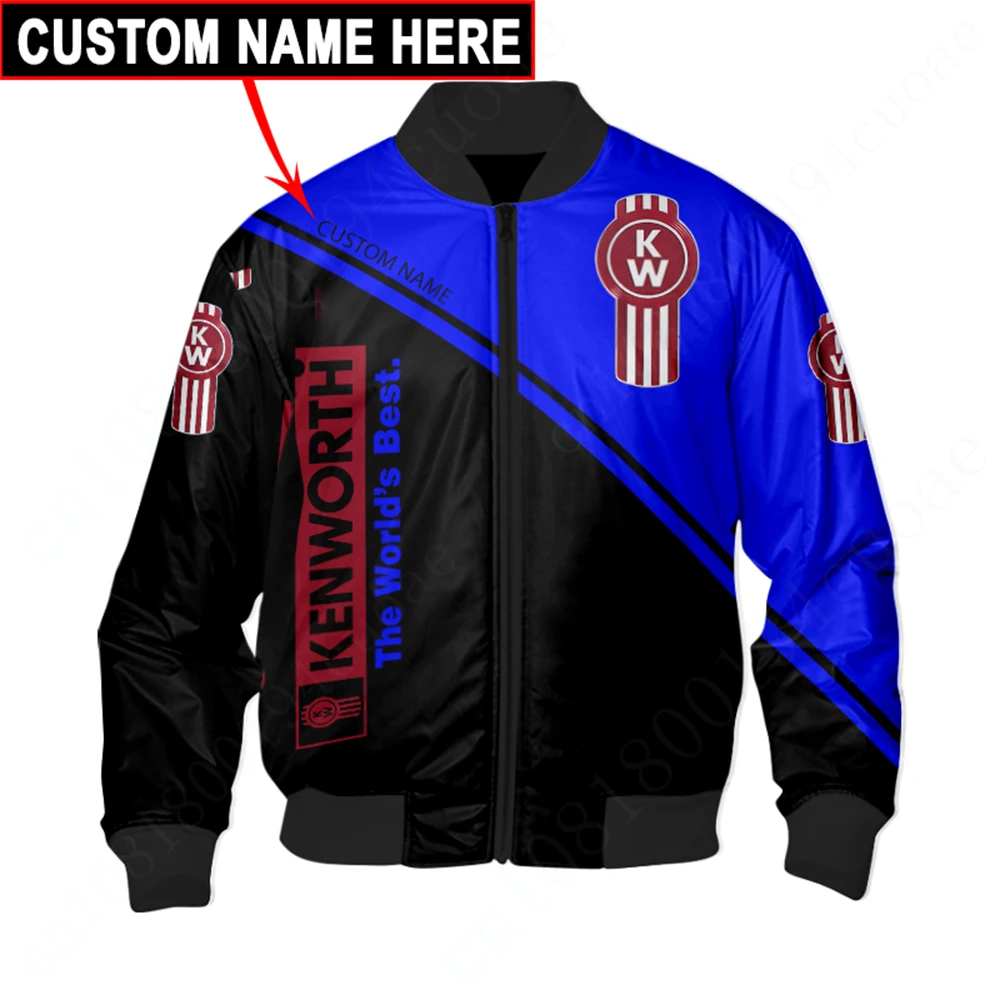 Kenworth Windbreaker Harajuku Parkas Bomber Jacket Thick Coats Jackets For Men\'s Clothing Techwear Baseball Uniform Heavy Jacket