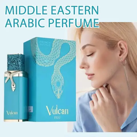 Fragancia Vulcan Feu, Perfume Árabe de Oriente Medio, Dubai, Unisex, Fragancia Duradera, Eau de Parfum para Hombre y Mujer, de Lujo