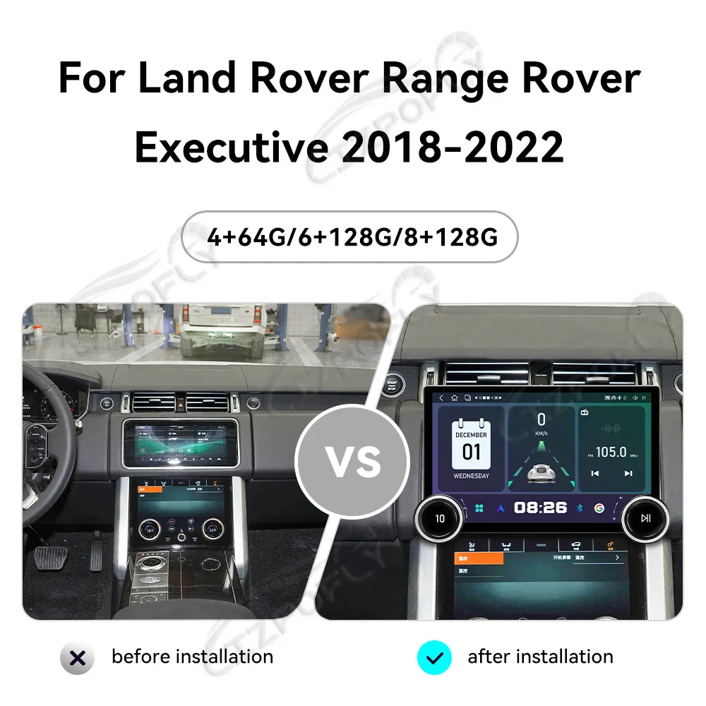 

Автомагнитола Lizpofly Upgrade 11.5 дюймов для Land Rover Range Rover 2018–2022 с беспроводным CarPlay и Android Auto, сенсорным экраном и GPS-навигацией