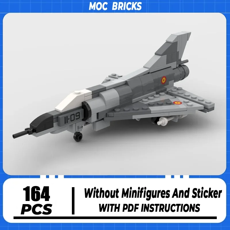 Moc Building Block Famous Military Series 1:72 Scale Mirage IIIE Model Technology Bricks DIY Assembly Airplane Toys Holiday Gift